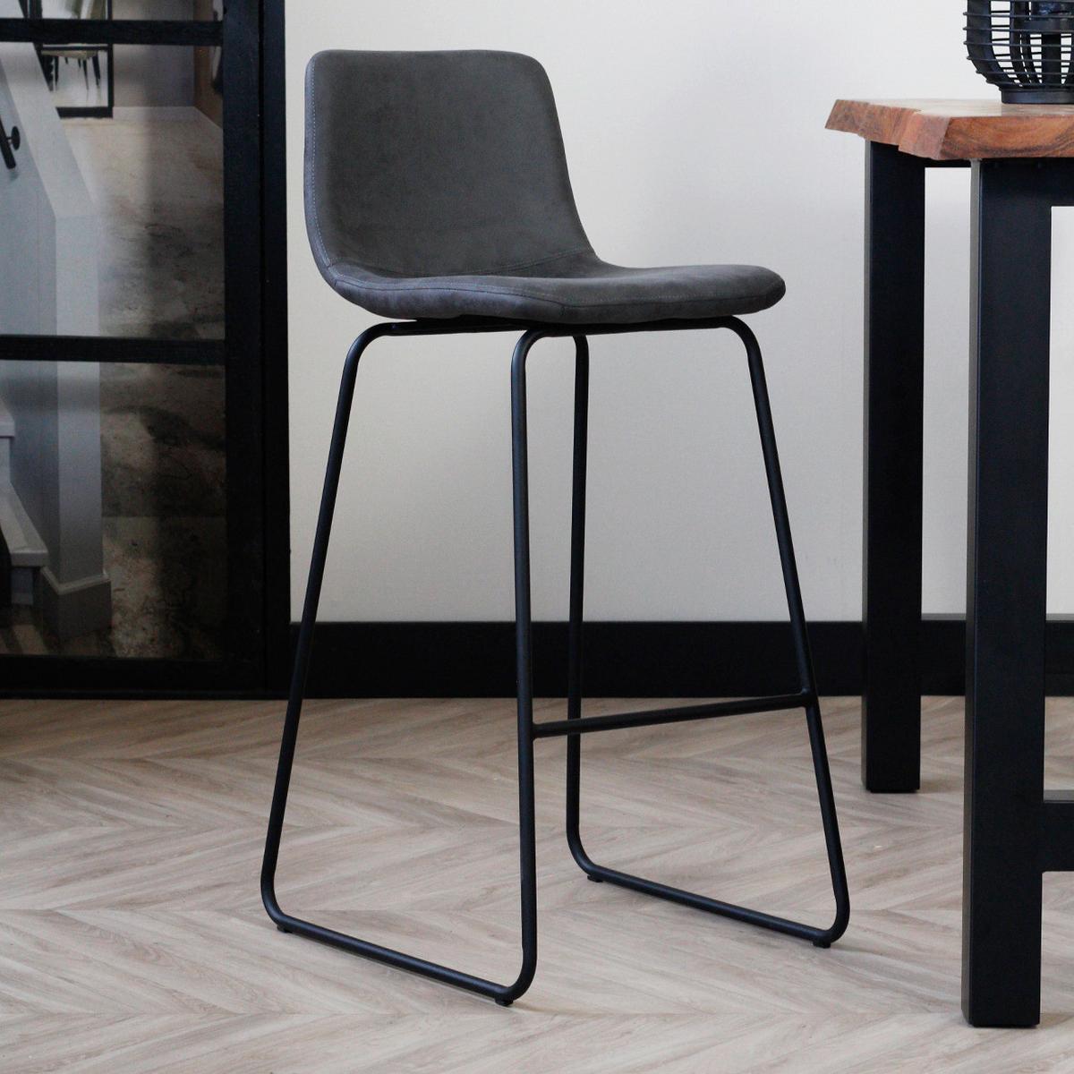 Barhocker-Set Byron - Anthrazit/Schwarz, LIFESTYLE, Kunststoff/Metall (48/102/54cm) - MID.YOU