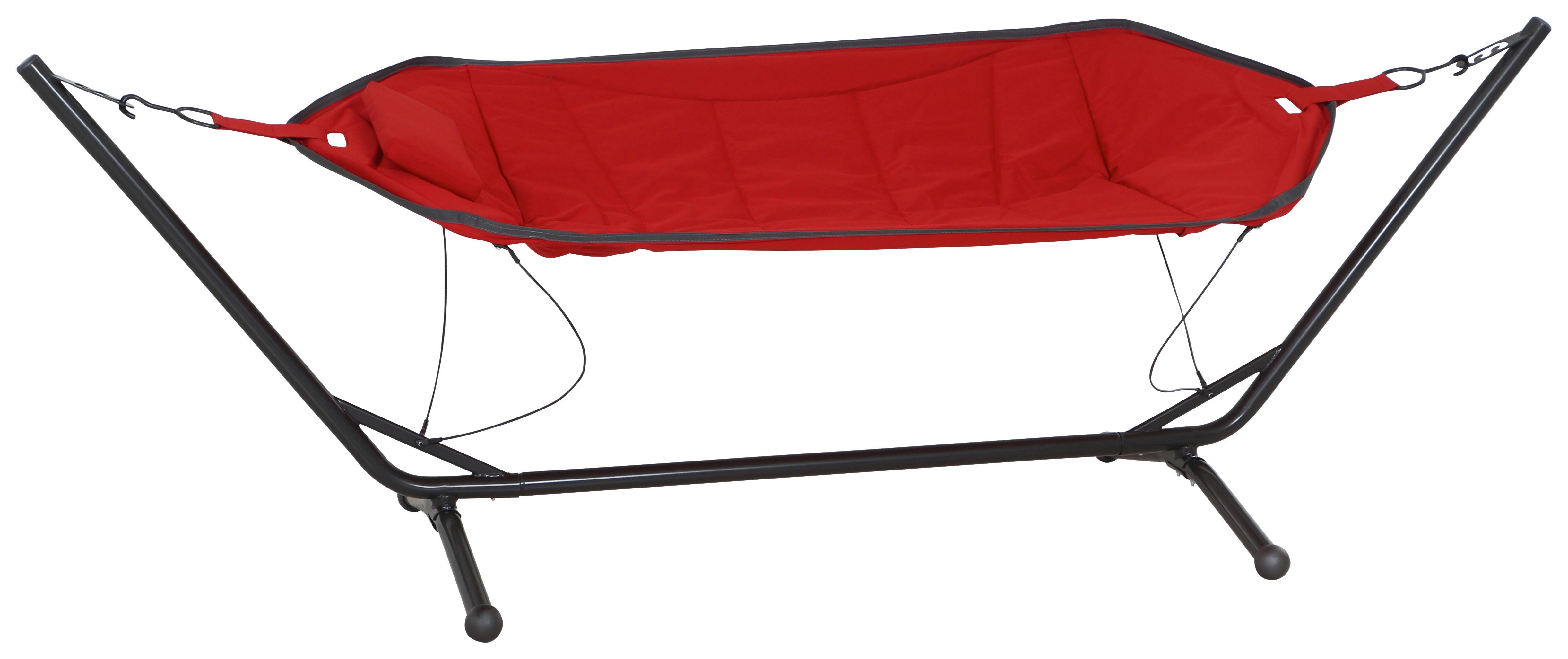 Hängematte L91047 - Dunkelgrau/Rot, KONVENTIONELL, Textil/Metall (105/104/305cm) - Siena Garden