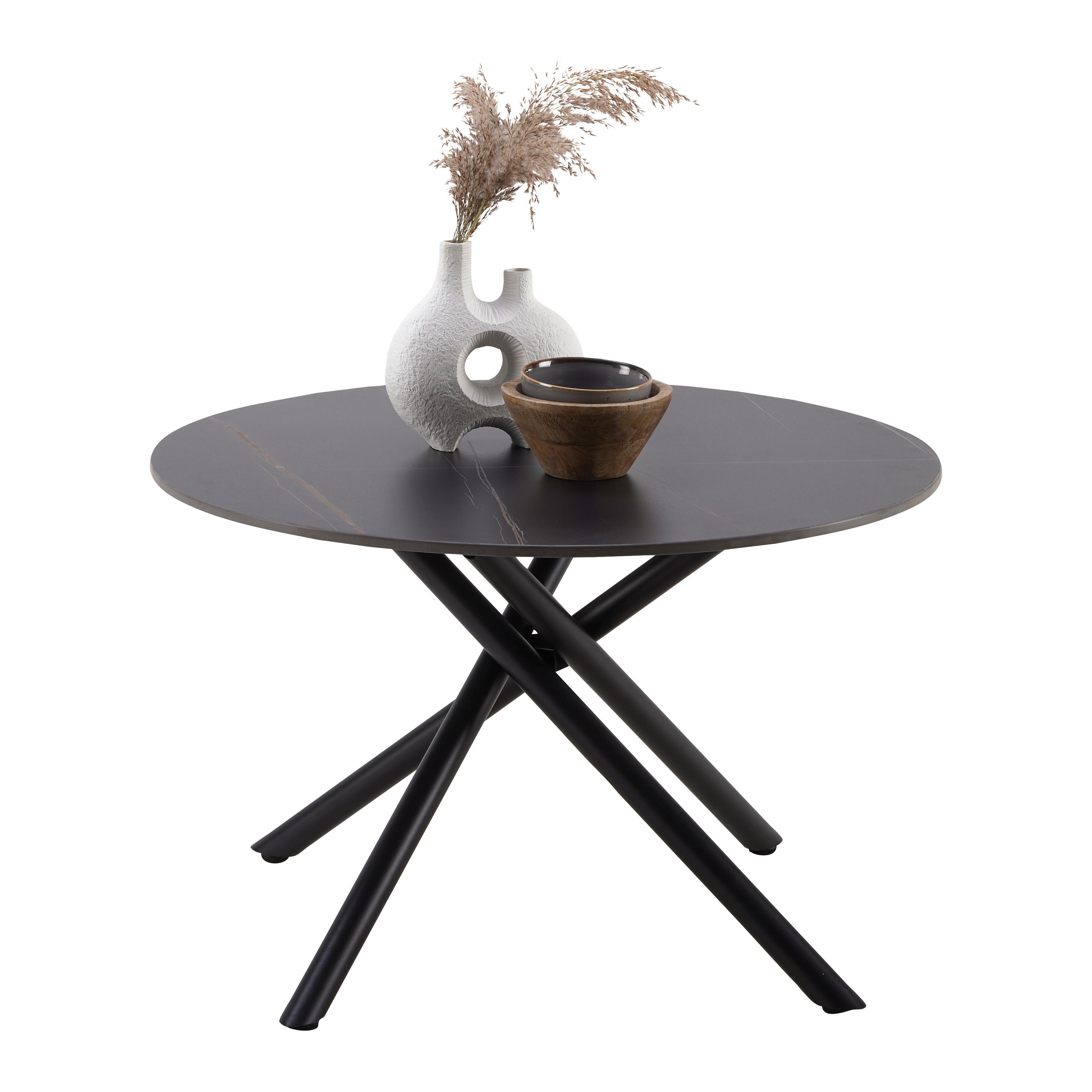 Konferenčný stolík MARBELLA 70 - čierna, Modern, kov/keramika (70/70/44cm) - Mömax