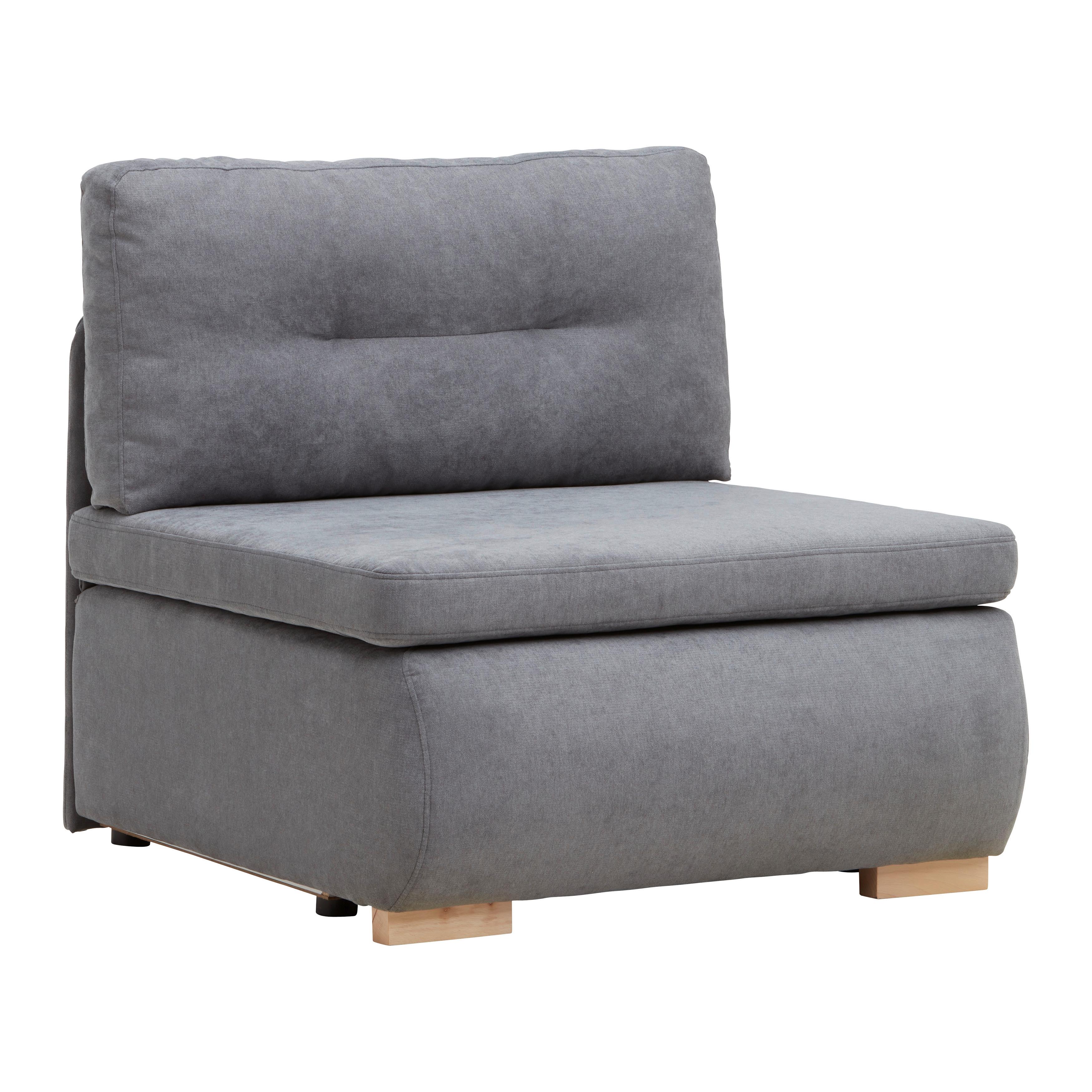 Rozkládací křeslo MODENA s úložným prostorem a lůžkem - šedá/černá, textil/plast (89/88/90cm) - Based