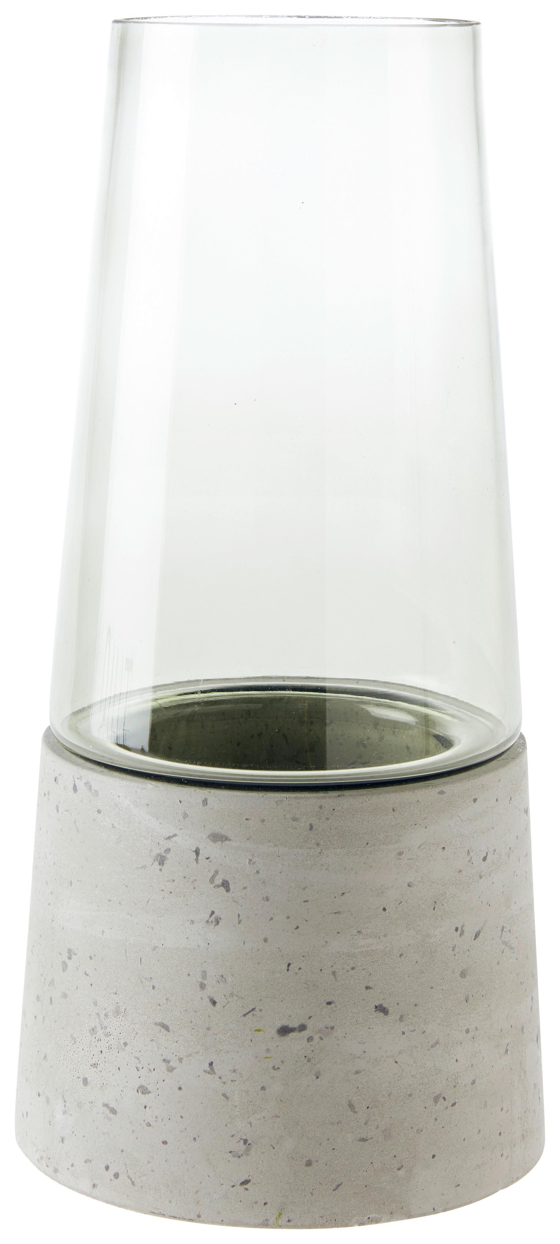 Váza Eda -Paz- - čiré/světle šedá, Moderní, kámen/sklo (14,3/30cm) - Modern Living