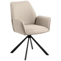 Židle s područkami GLENDA otoční,béžová - černá/béžová, Trend, kov/textil (61/88,5/63cm) - MID.YOU