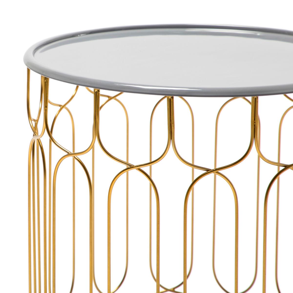Beistelltischset Set Timba- 210 - Goldfarben, Design, Metall - Kayoom