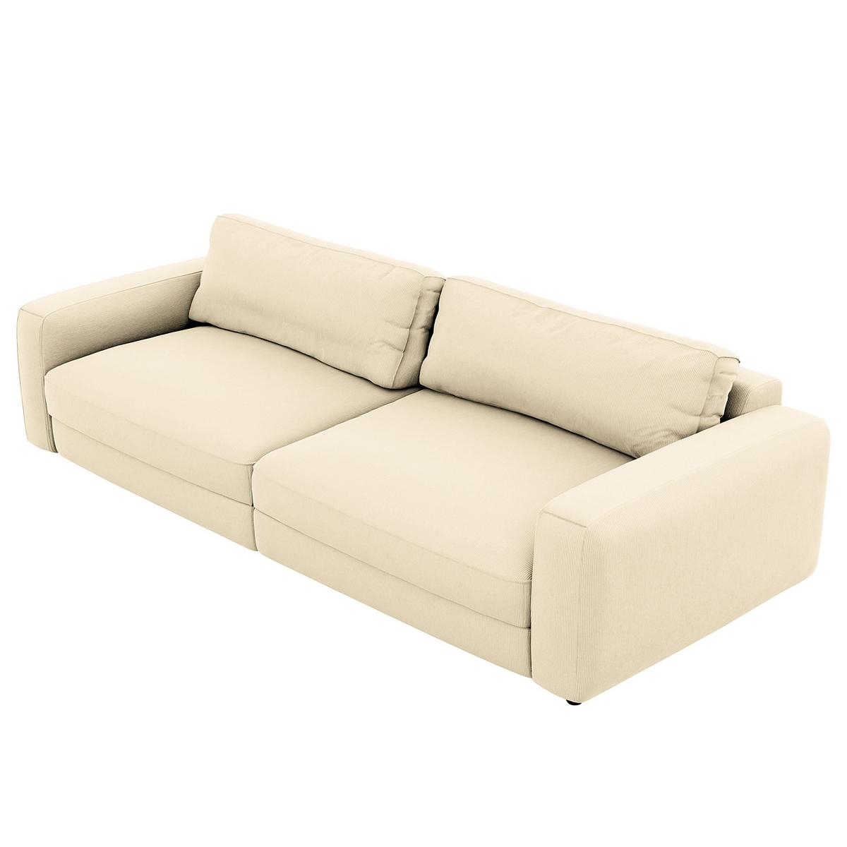 Bigsofa Bourbon, Creme B: 264 Cm - Creme/Schwarz, MODERN, Textil (264/84/125cm) - Trendmanufaktur