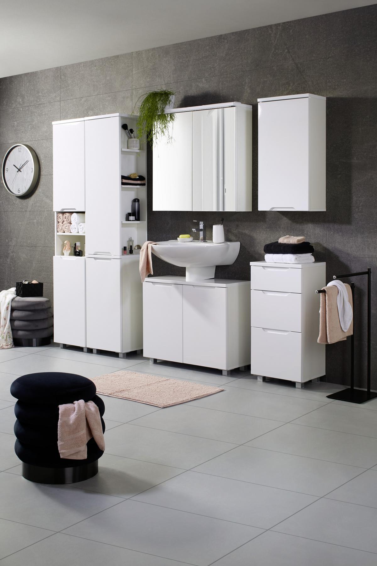 Držák na ručníky MANI - černá, Moderní, kov (47/81,5/24cm) - Mömax