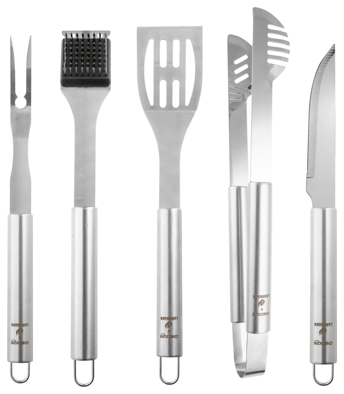 Grillkofferset 6tlg. Landmann Grillkoffer-Set 6--Teilig - Silberfarben, LIFESTYLE, Metall (45/17/8cm)