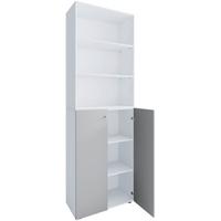 Aktenschrank Lona Grau, Weiß B: 70 cm - Weiß/Grau, Design, Holzwerkstoff (70/220/39cm) - MID.YOU