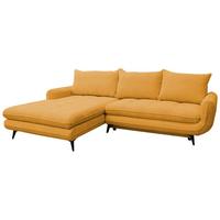 Rohová sedačka WAVE, levá, tmavě žlutá - černá/tmavě žlutá, Moderní, kov/textil (189/266cm)