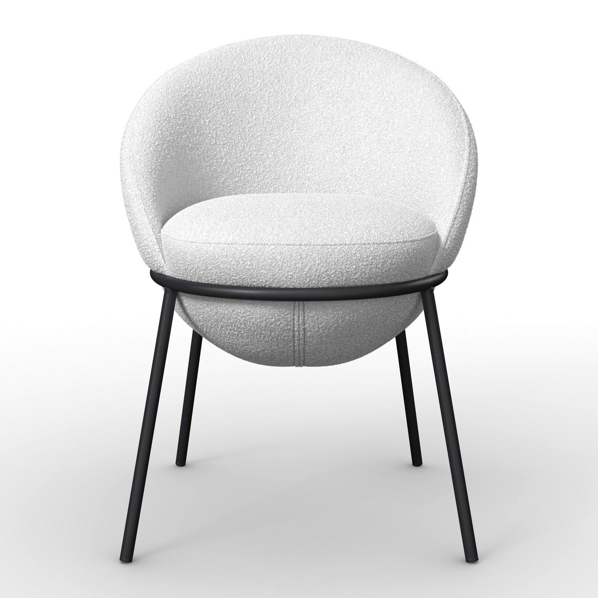 STOLIČKA S PODRÚČKAMI ZOA - čierna/krémová, Modern, kov/drevo (57/85/61cm) - Bessagi Home