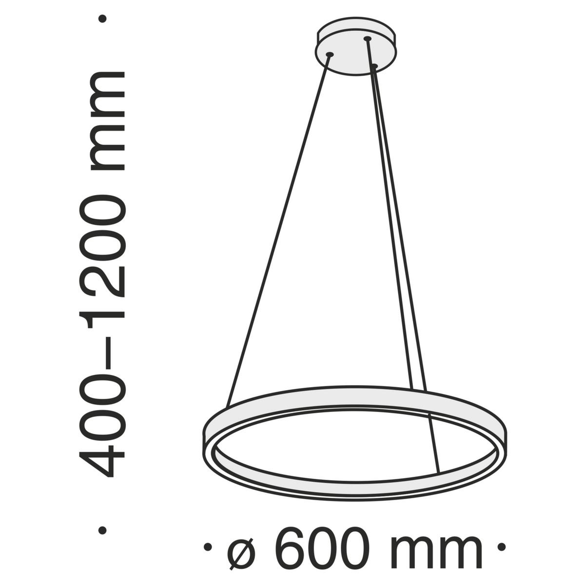 Pendelleuchte Rim - Schwarz, Basics, Metall (60/120cm) - MAYTONI