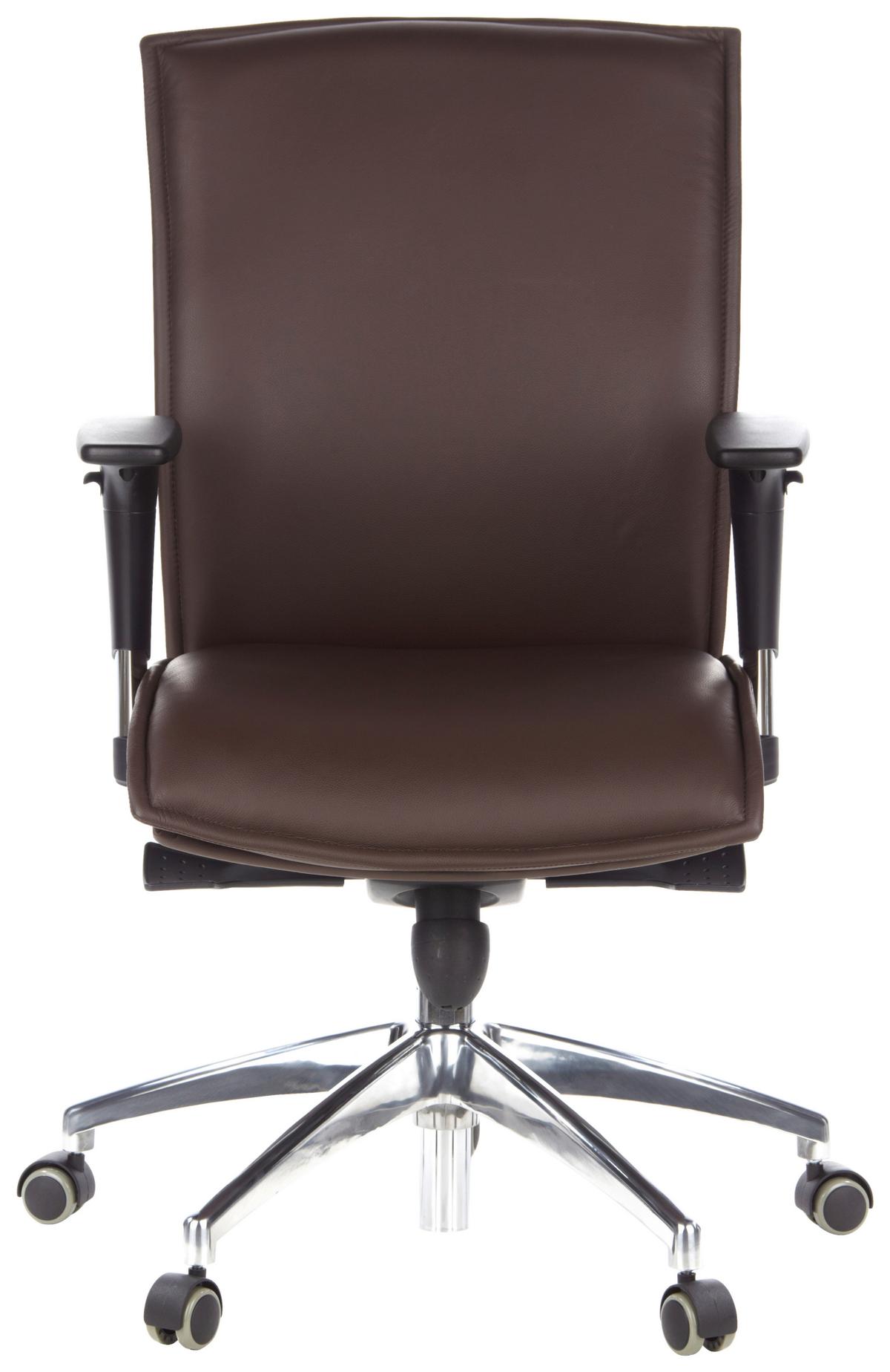 Drehstuhl Murano 10 Dunkelbraun - Dunkelbraun/Schwarz, MODERN, Leder/Kunststoff (59/117/51cm) - MID.YOU