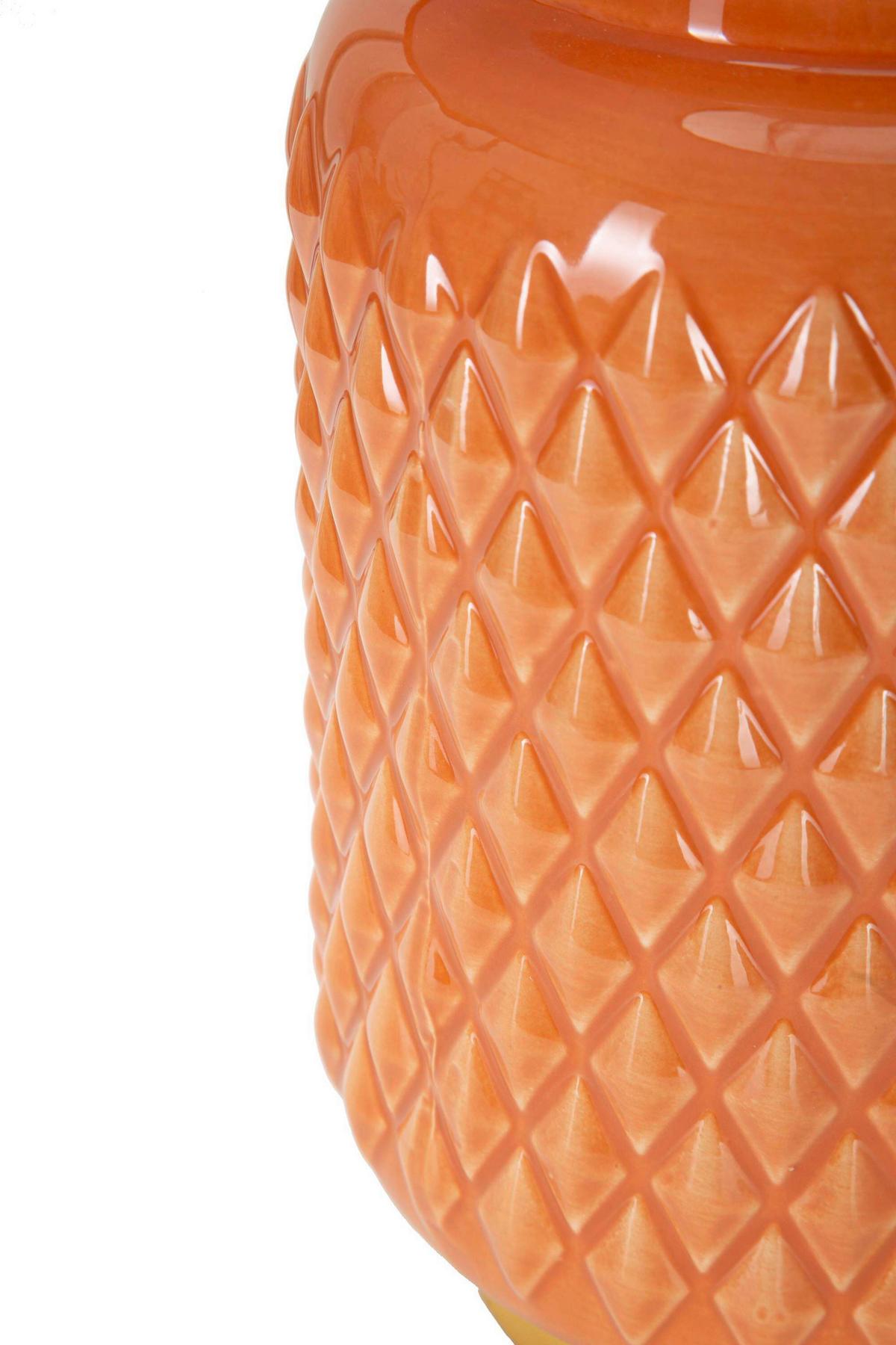 Tischleuchte Square Orange B: 28 cm - Orange, Basics, Keramik/Textil (28/44/28cm)