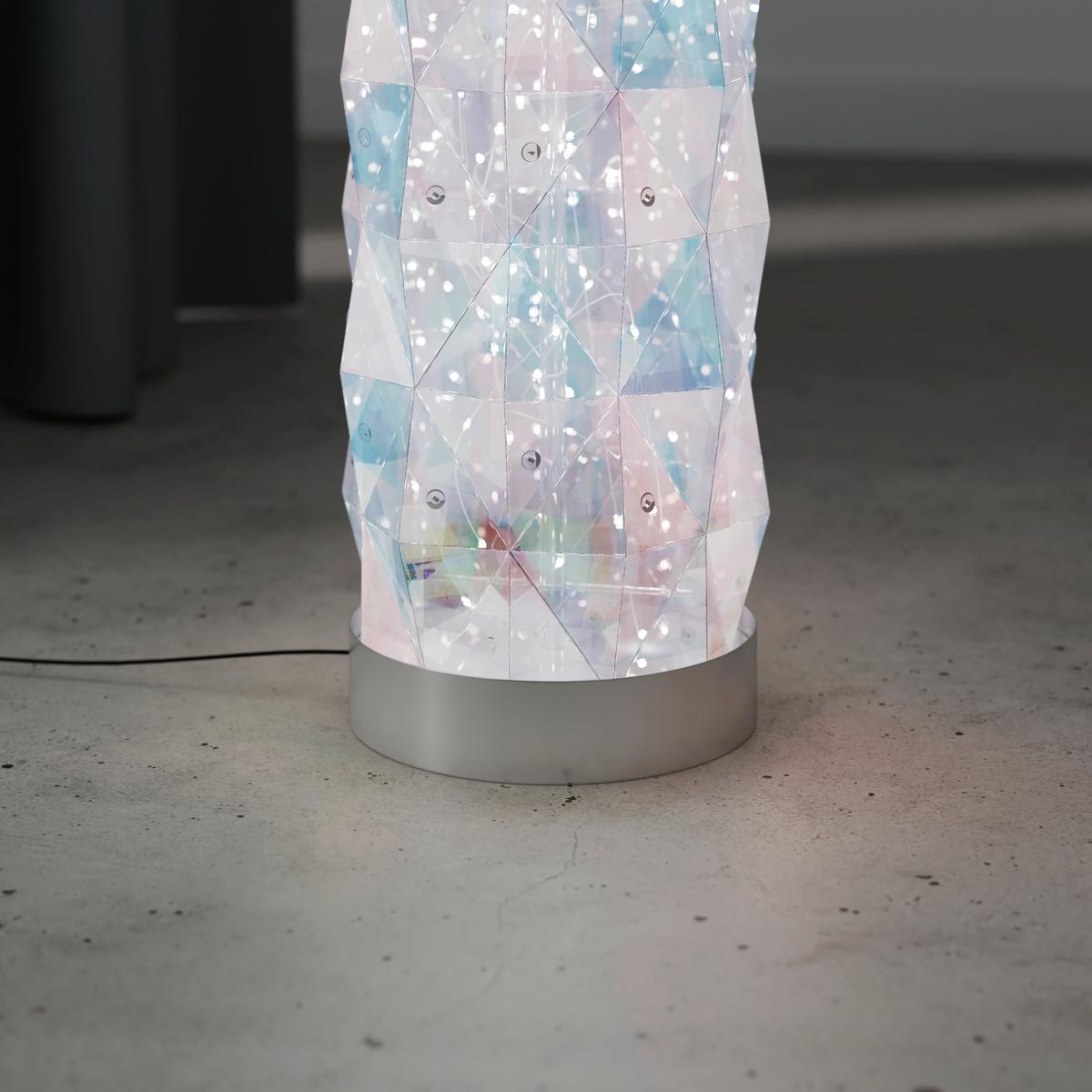 Led-es Állólámpa Chioma - krómszínű/áttetsző, Basics, műanyag (17/97,5cm) - Luca Bessoni