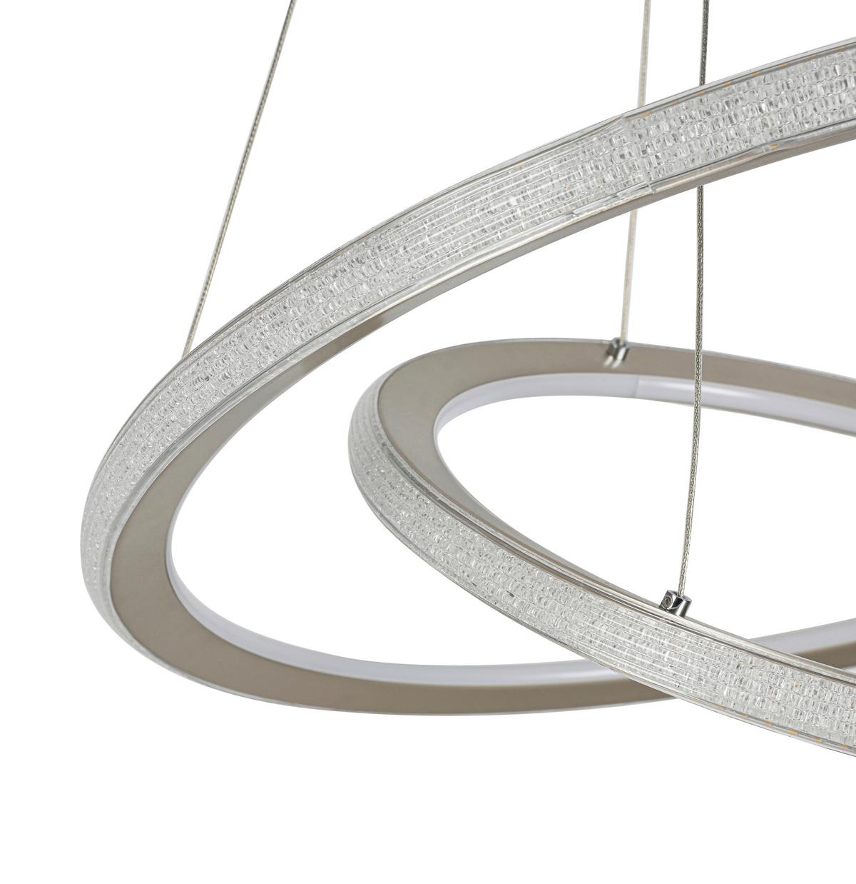 LED-Hängeleuchte Caprice - Champagner, Basics, Kunststoff/Metall (61/120cm) - Luca Bessoni