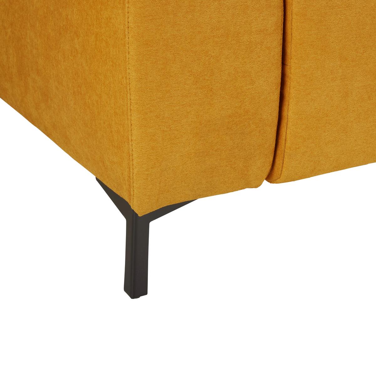 Rohová sedačka TARRAGONA, levá, žlutá, bez výsuvu - černá/žlutá, Moderní, textil (201/295cm) - Premium Living