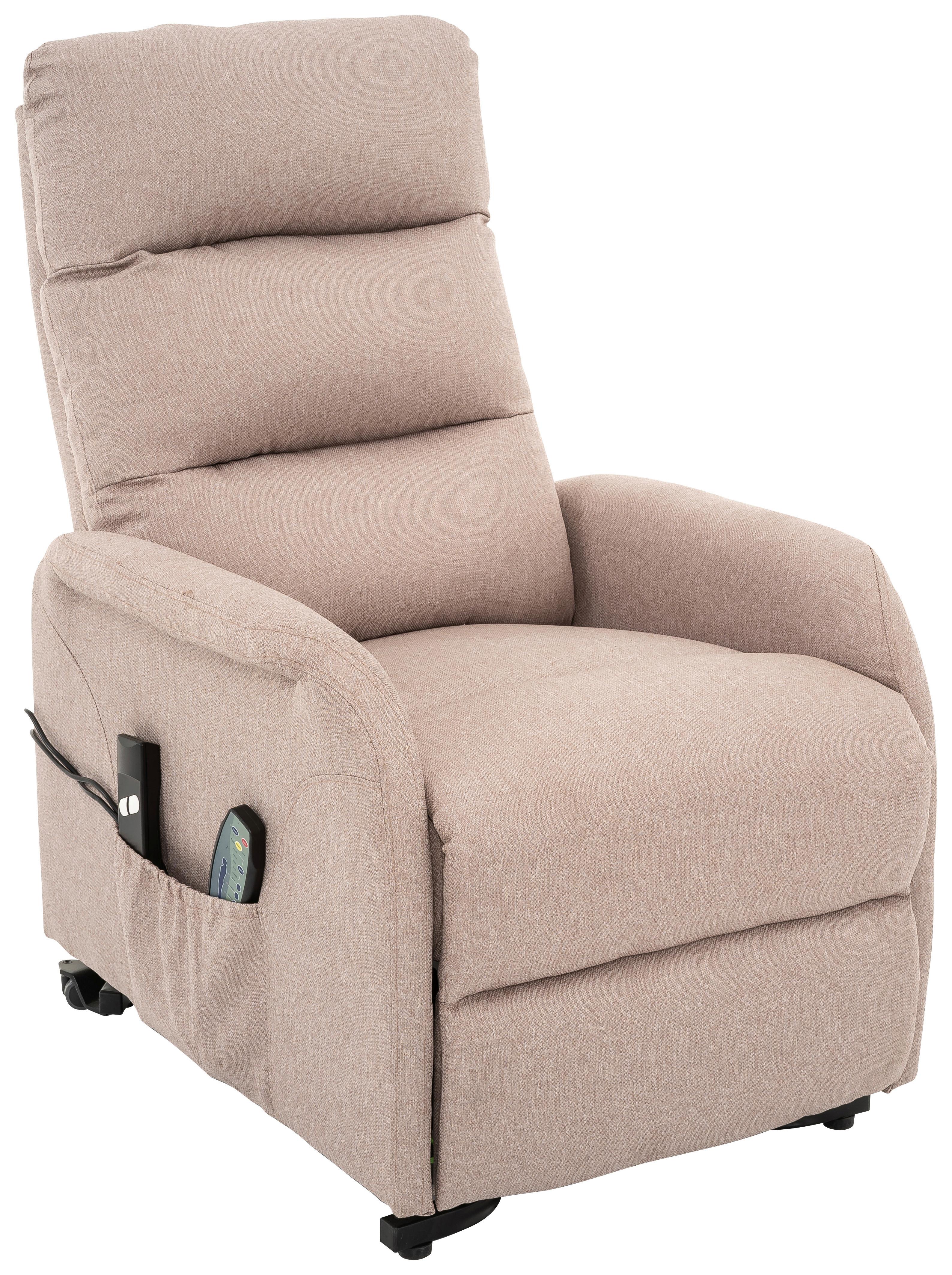 Relaxsessel Luxo Sandfarben B: 68 cm - Sandfarben/Schwarz, Design, Textil/Metall (68/100/94cm) - Livetastic