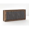 Sideboard 180cm Lunea Graphitfarben - Alteiche/Schwarz, Design, Holzwerkstoff (180/86/42cm) - MID.YOU