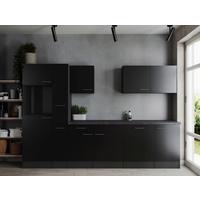 Küchenleerblock Oliver Grau, Schwarz B: 310 Cm - Schwarz/Grau, Design, Holzwerkstoff (310cm) - Respekta