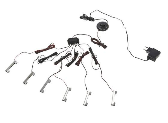 Glasbodenbeleuchtungs-Set Universal, 6-fach - Alufarben, MODERN, Kunststoff/Metall Glasbodenbeleuchtungs-Set Universal, 6-fach - Alufarben, MODERN, Kunststoff/Metall
