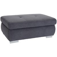 Hocker Mit Stauraum Webstoff Grau H: 64 Cm - Chromfarben/Grau, MODERN, Textil (129/47/64cm) - Luca Bessoni