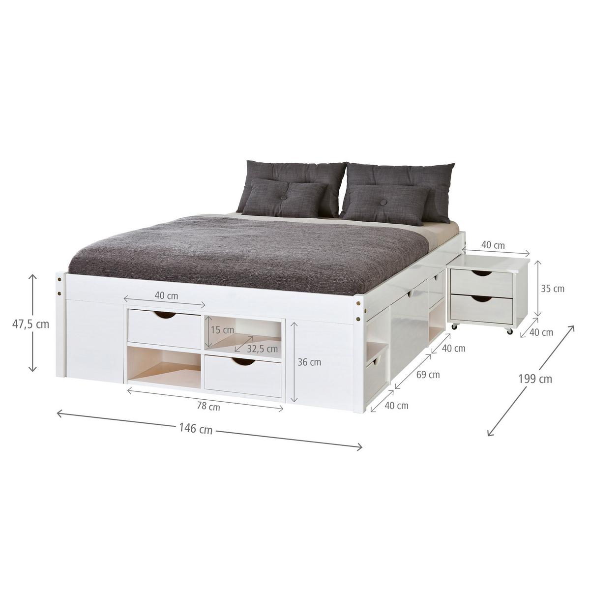 EINZELZIMMER Geraldo Weiß 3-teilig - Weiß/Naturfarben, MODERN, Holz - MID.YOU