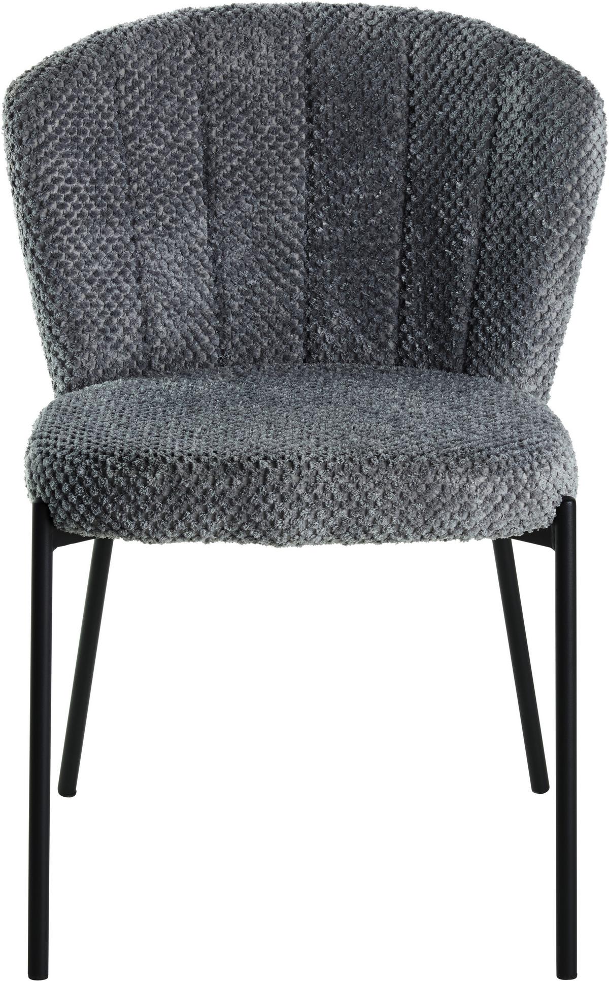 Stuhl Paris - Schwarz/Grau, LIFESTYLE, Holz/Textil (55/79/59cm) - Livetastic