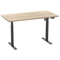 Schreibtisch E-Lona Sonoma Eiche L: 140 cm - Schwarz/Sonoma Eiche, Design, Holzwerkstoff/Metall (140/50/71cm) - MID.YOU