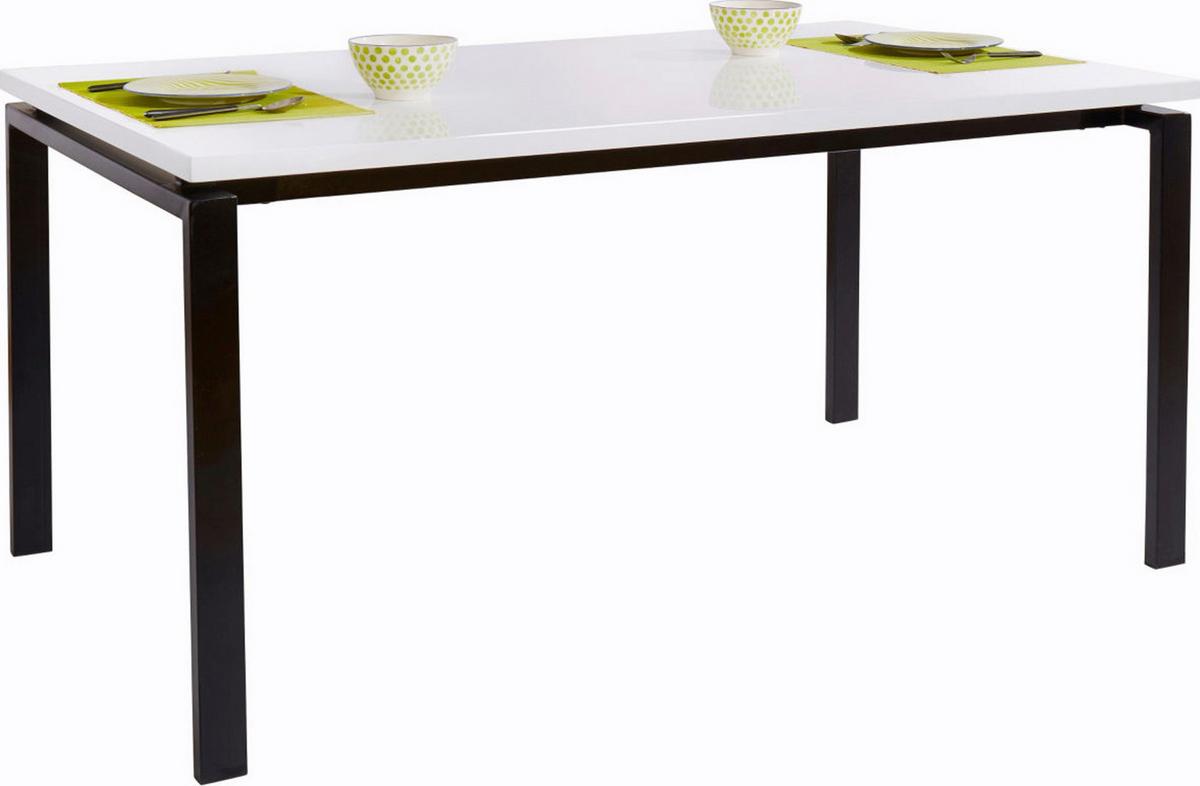 Esstisch Sabine Schwarz/Weiß L: 160cm - Schwarz/Weiß, Design, Holzwerkstoff/Metall (160/90/75cm) - MID.YOU