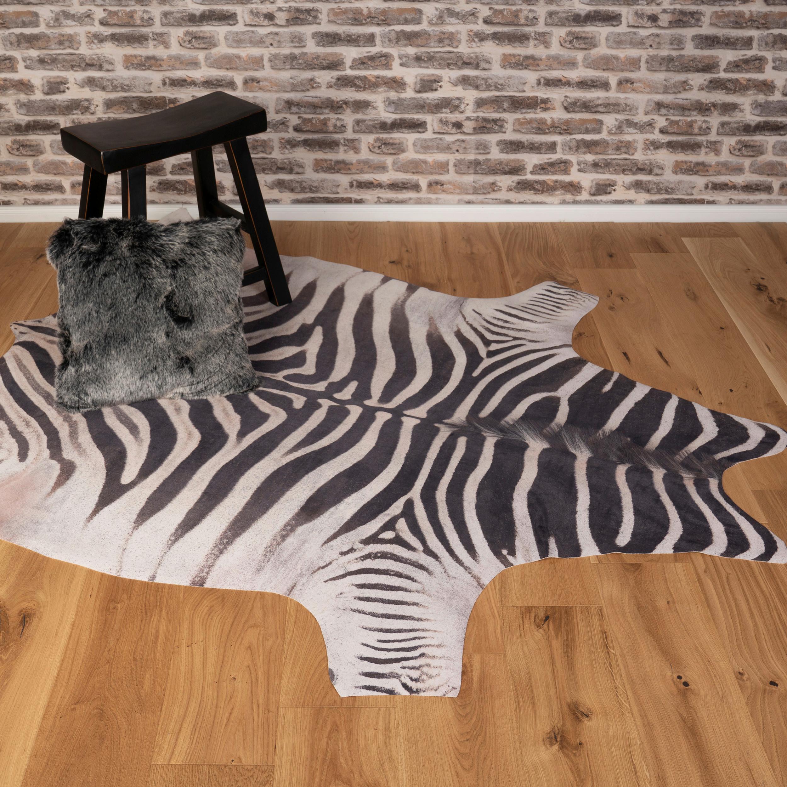 Rinderfell My Toledo - Schwarz/Weiß, Design, Textil (155/190cm) - Obsession