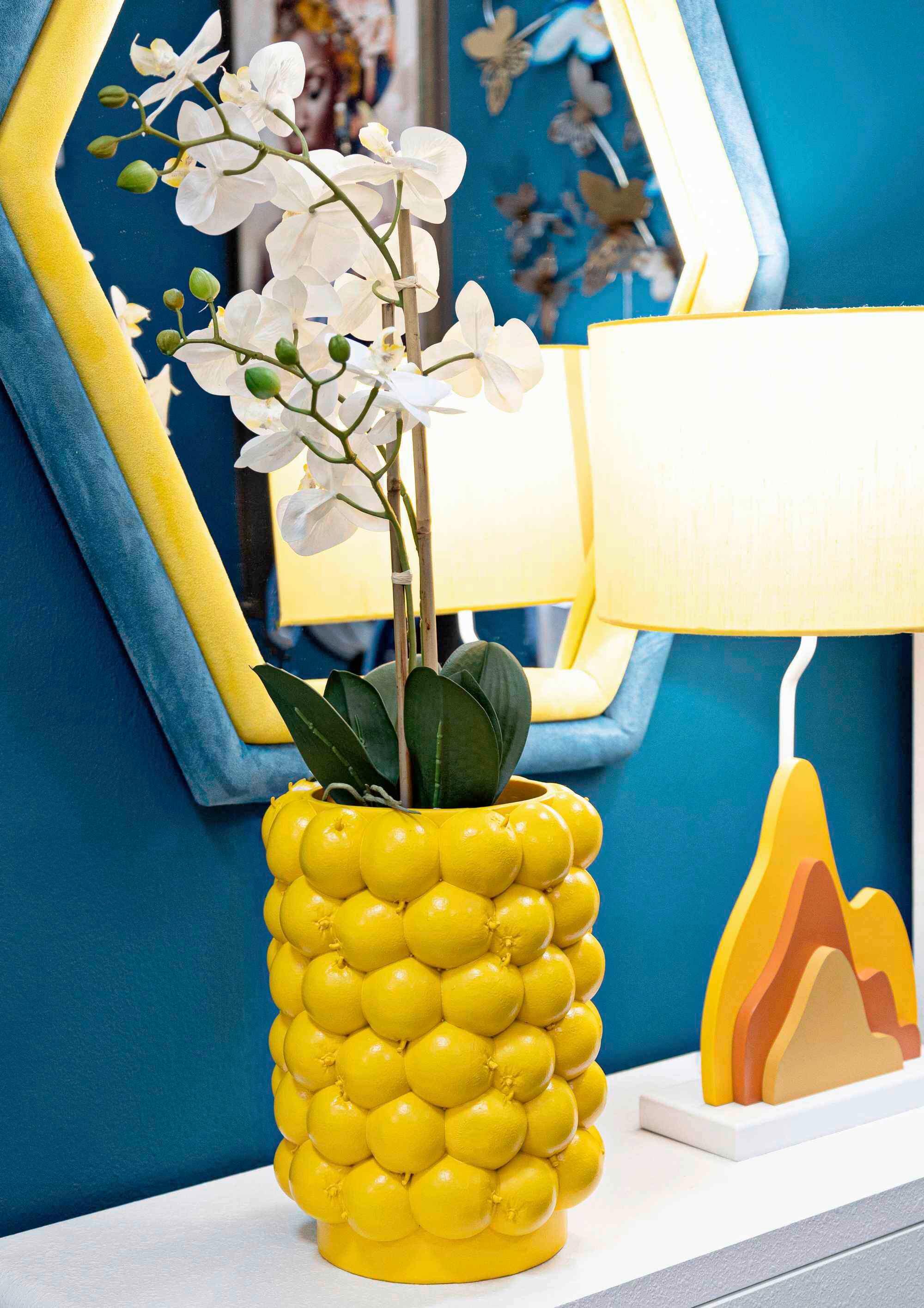 Vase Lemons Gelb B: 21 cm - Gelb, Basics, Kunststoff (21/28/21cm)