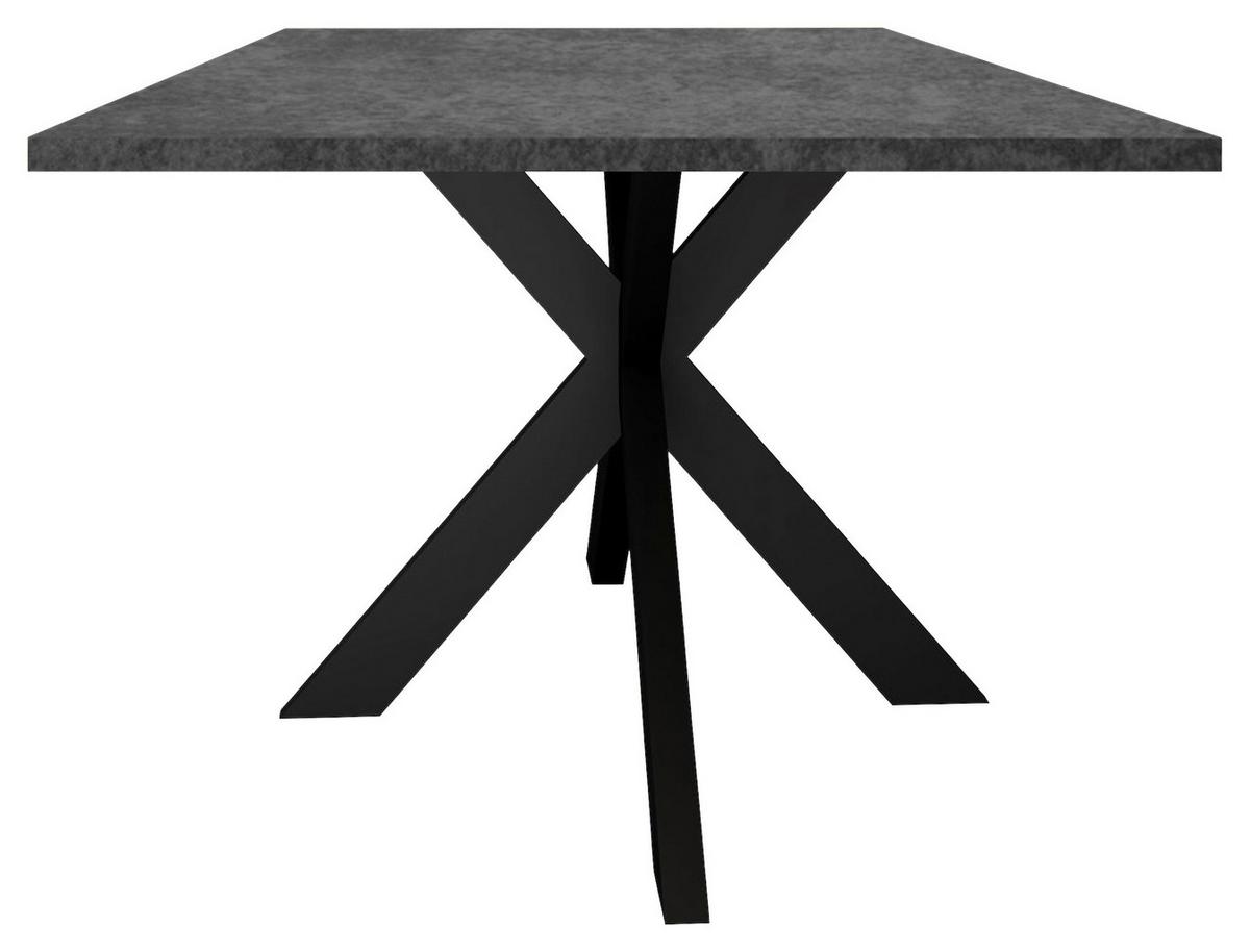 Esstisch Alex Graphitfarben, Schwarz - Schwarz/Graphitfarben, MODERN, Holzwerkstoff/Metall (180/90/78cm) - Livetastic