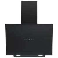Kopffreihaube Konkave Glas/Stahl Schwarz B: 60 cm - Schwarz, Trend, Glas/Metall (60/80,5-118,5/40,2cm) - Respekta