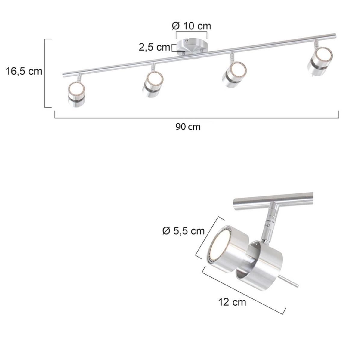 Deckenleuchte Natasja Led - Silberfarben, Trend, Metall (12/12/12cm)