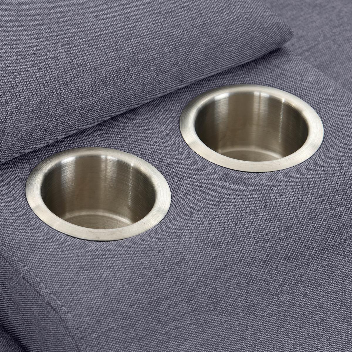 Heimkino-Sofa Nightline - Chromfarben/Grau, MODERN, Textil/Metall (214/80/104cm) - MID.YOU