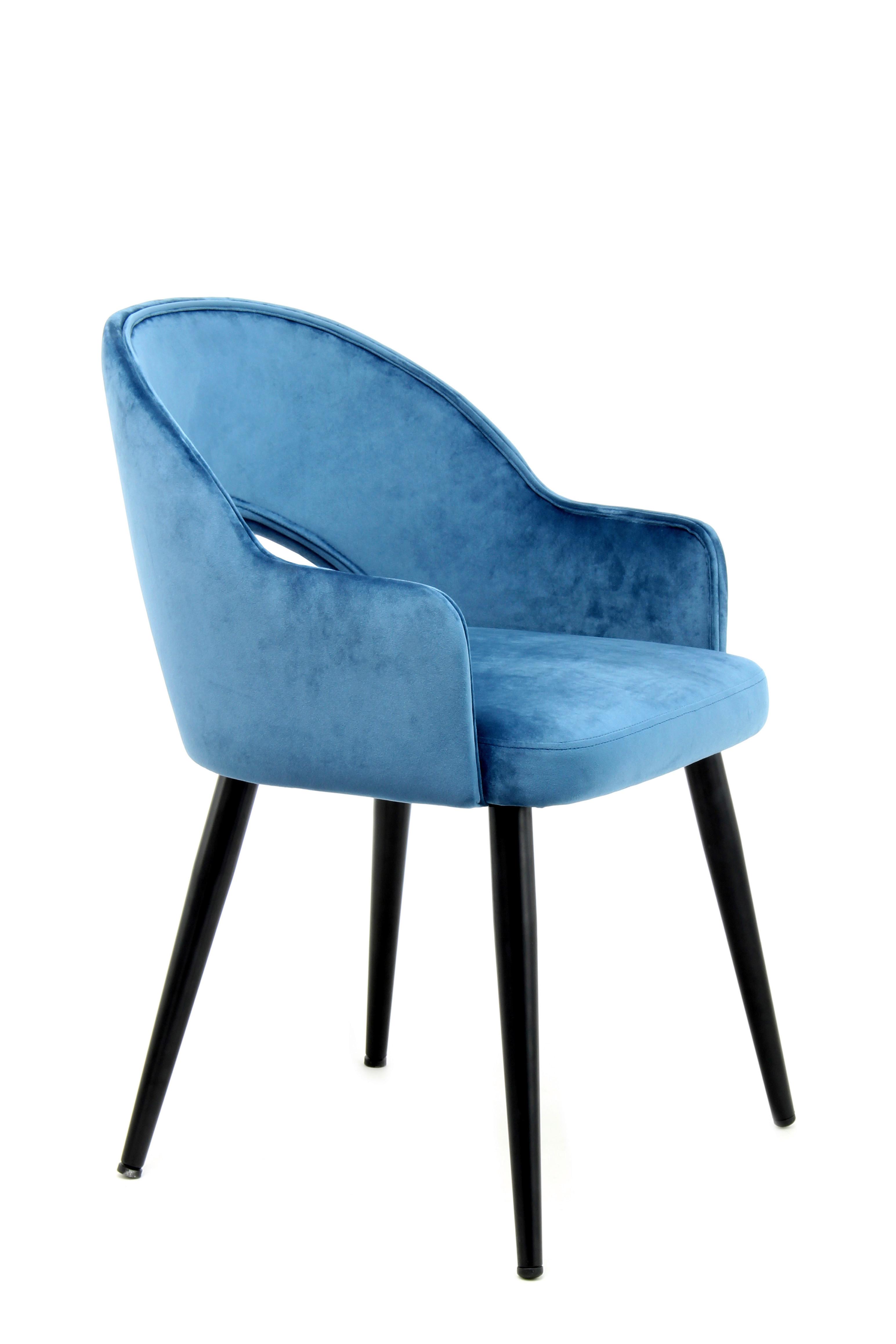 SADA STOLIČIEK S PODRÚČKAMI JORIS - čierna/modrá, Modern, kov/textil (55/77/58cm) - MID.YOU