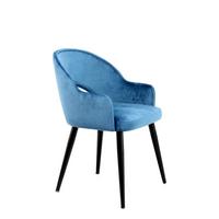 SADA ŽIDLÍ S PODRUČKAMI JORIS - modrá/černá, Moderní, kov/textil (55/77/58cm) - MID.YOU