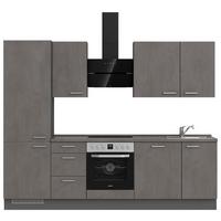 Kuchynská linka 270 cm, bridl.šedý betón/bridl.šedá - farba ušľachtilej ocele/bridlicová, Modern, kov/kompozitné drevo (270cm) - Nobilia