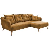 Ecksofa Baggio Gelb S: 277/162 Cm - Gelb/Buchefarben, MODERN, Holz/Textil (277/162cm) - Livetastic