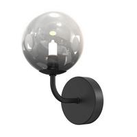 Wandleuchte Paloma Schwarz L: 12 cm - Schwarz, Design, Glas/Metall (12/15/22cm)