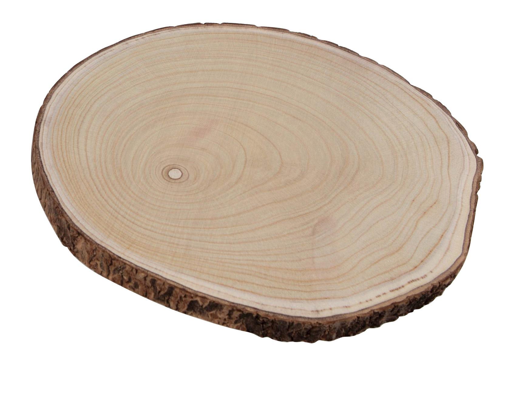 Dekotablett Ø 34 cm - Naturfarben, KONVENTIONELL, Holz (34cm) - Luca Bessoni