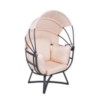 Loungesessel Delos - Anthrazit/Beige, Basics, Kunststoff/Textil (91/152/77cm) - Gardenson