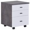 Rollcontainer Betonoptik /Weiß 4 You New 2 YUK 13 - Dunkelgrau/Weiß, MODERN, Holzwerkstoff (43/53/40cm)
