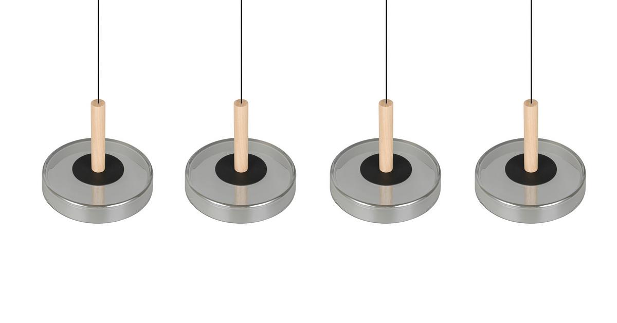 LED-Pendelleuchte 354910432 Celeste - Chromfarben/Schwarz, Design, Glas/Metall (115/22/200cm) - Trio Leuchten