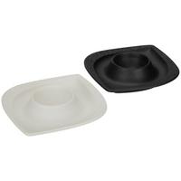 Eierbecher Vivien - Schwarz/Weiß, Basics, Keramik (10,3/2,4/10,3cm) - James Wood