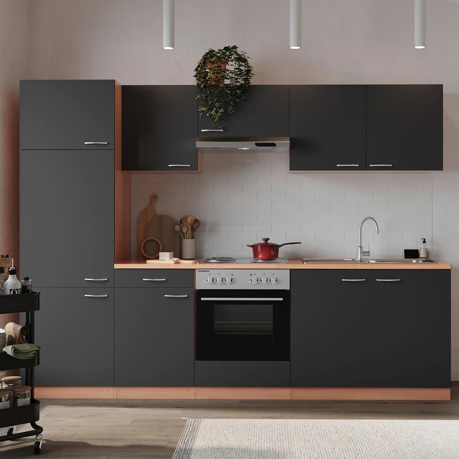KÜCHENBLOCK GERDA KÜCHENBLOCK 270 CM - Buchefarben/Grau, Basics, Holzwerkstoff (270cm) - Respekta