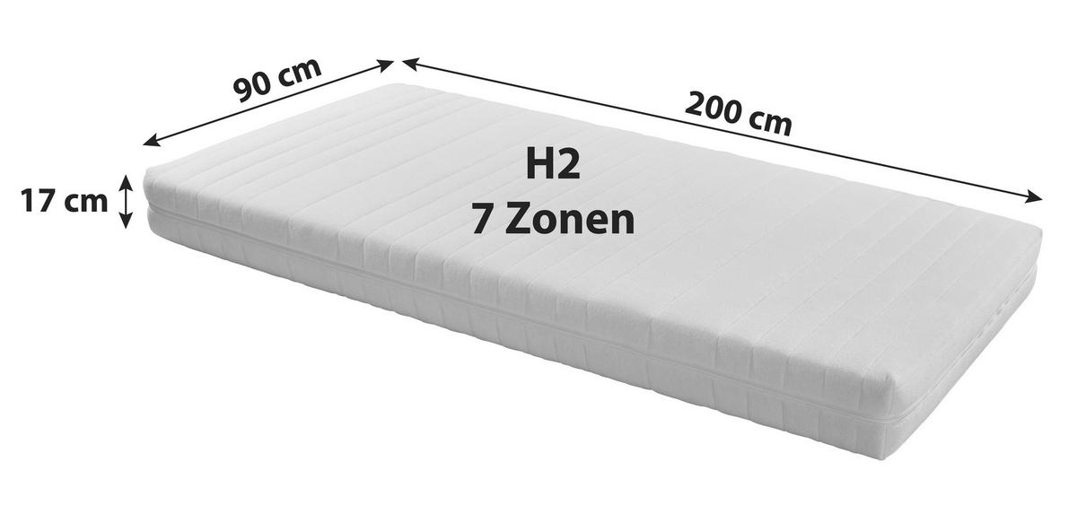 Kaltschaummatratze Lisi 90x200 cm H2 H: 17 cm - Weiß, KONVENTIONELL, Textil (90/200cm) - Livetastic
