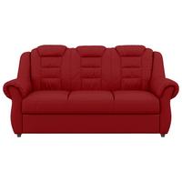 3-Sitzer-Sofa Boston Rot Lederlook - Rot/Schwarz, KONVENTIONELL, Textil (196/102/101cm) - Livetastic