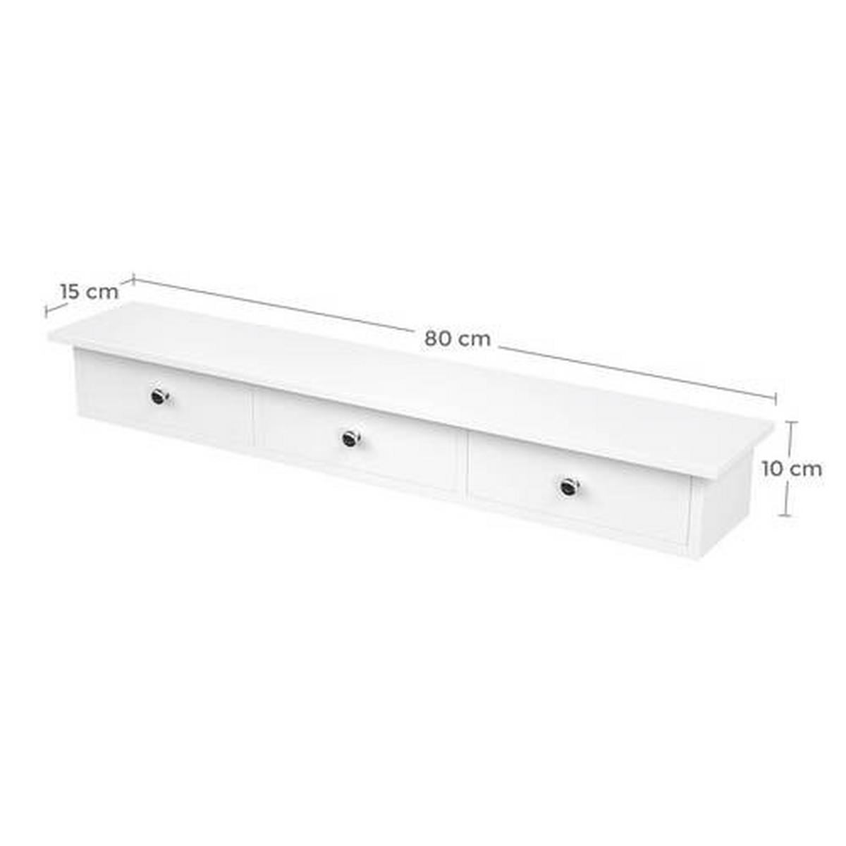 Hängeregal Mit 3 Schubladen B: 80 cm, Weiß - Weiß, Basics, Holzwerkstoff (80/10/15cm) - Boxxx