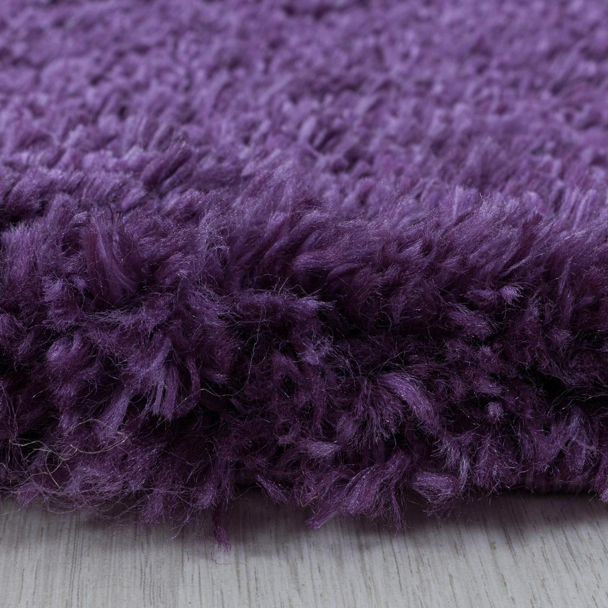 Hochflor Teppich Lila Fluffy 60x110 cm - Lila, Basics, Textil (60/110cm)