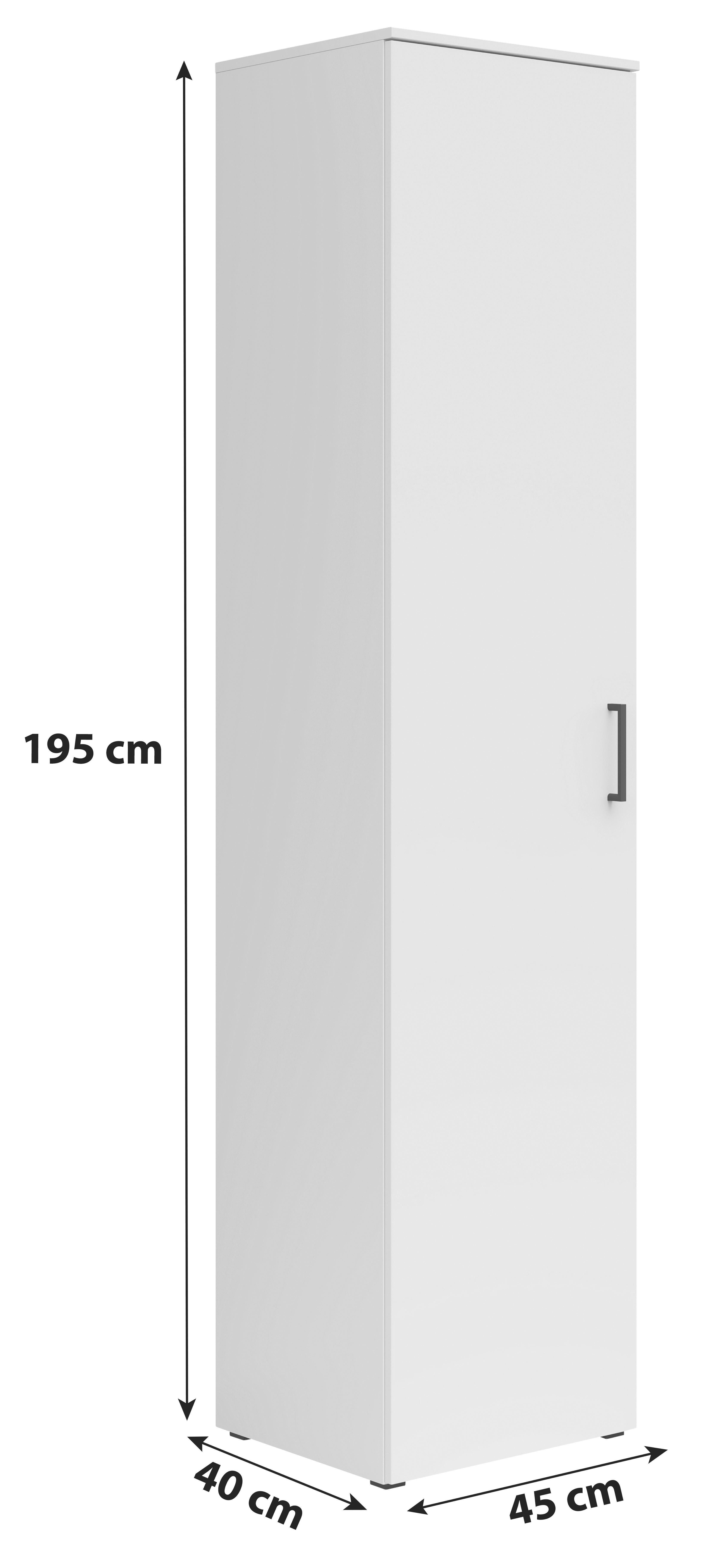 Skriňa MULTISTAURAUM š: 45 cm - čierna/biela, Modern, kompozitné drevo/plast (45/195/40cm)